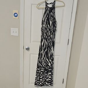 Calvin Klein Monochrome Zebra Print Dress